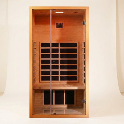Personal Infrared Sauna Built for Daily Wellness, 6 Carbon Heaters, Hemlock Wood, Low EMF Technology