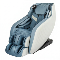 Blue Faux Leather Zero Gravity Recliner 3D Programmable Massage Chair — Studio Shot