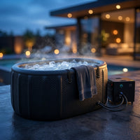 Cold Plunge Tub, 248 Gallon, 1 Horsepower, Heavy-Duty Ice Bath Tub for Athletes with Hot & Cold, Portable Inflatable Plunge Chiller with Water Treatment Kit, Immersion Therapy, Wifi (Black, 1 Set) — Studio Shot