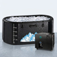 Cold Plunge Tub, 248 Gallon, 1 Horsepower, Heavy-Duty Ice Bath Tub for Athletes with Hot & Cold, Portable Inflatable Plunge Chiller with Water Treatment Kit, Immersion Therapy, Wifi (Black, 1 Set) — Studio Shot
